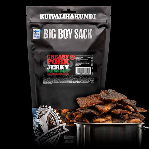 Greasy Pork Jerky Smoky Apple BBQ kuivaliha 500g